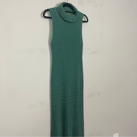 NWT FREE PEOPLE HARLEY SWEATER MAXI DRESS SIZE XS IN GREEN TURTLENECK - Picture 11 of 16
